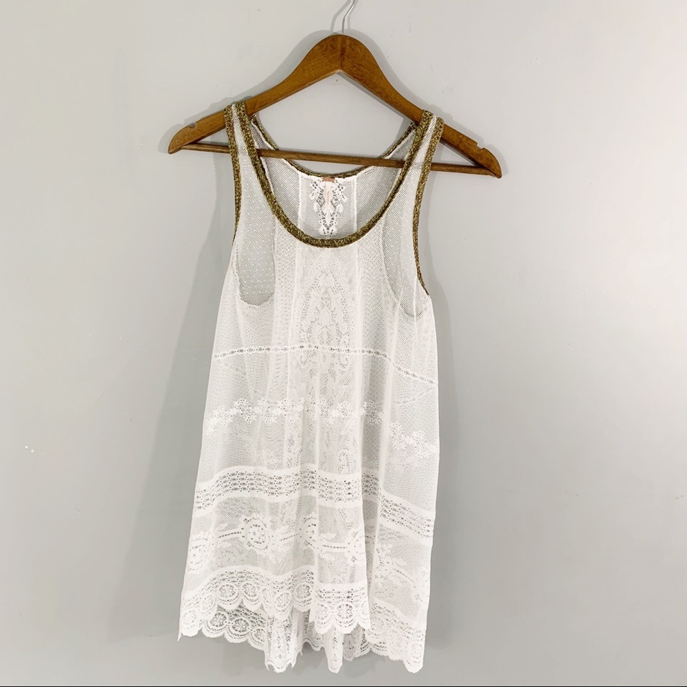 Free People Mesh/Lace Small Tank